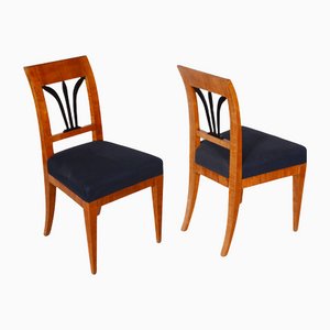 Biedermeier Czech Cherry Dining Chairs, 1830s, Set of 2