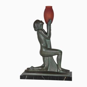 Art Deco Adoration Lamp by Guerbe for Max le Verrier, 20th Century