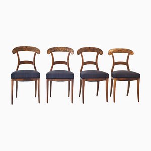 Biedermeier German Shovel Chairs, 1820s, Set of 4