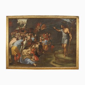 The Sermon of St. John the Baptist, 16th-Century, Oil on Canvas, Framed