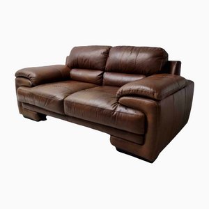 Large Brown Buffalo Leather Sofa