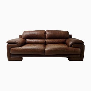 Large Brown Buffalo Leather Sofa