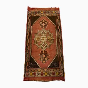 Petit Tapis Kilim en Laine Marron, Rouge et Beige