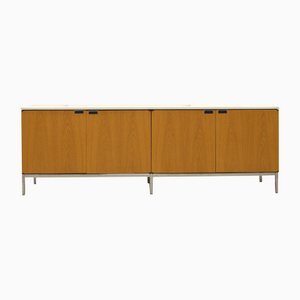 Natural Oak Sideboard with Marble Top by Florence Knoll Bassett for Knoll Inc. / Knoll International, 1990s