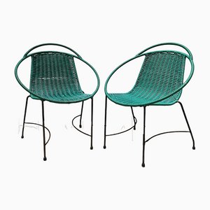 Green Outdoor Armchairs, Set of 2