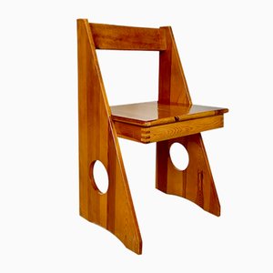 Brutalist Swedish Pine Side Chair by Gilbert Marklund for Furusnickarn, 1970s