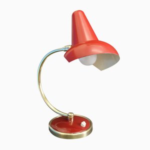 French Red Table Lamp, 1950s