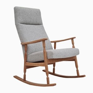 Danish Oak Wood Rocking Chair, 1960s