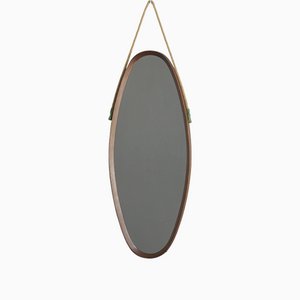 Specchio ovale in teak