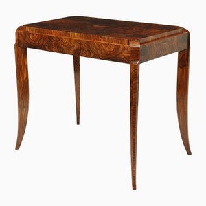 Art Deco Walnut Sabre Leg Side Table