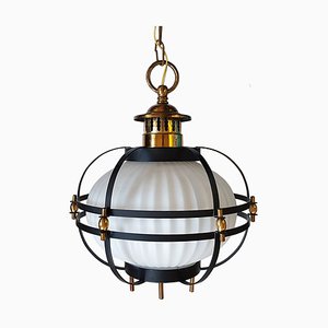 Lanterne Style Maritime Mid-Century en Verre Opalin de Massive