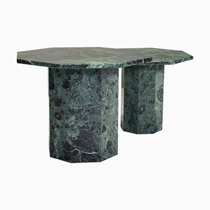 Italian Green Marble Coffee Side Tables, 1970s, Set of 2