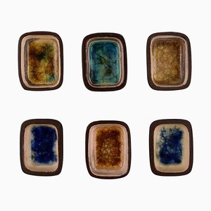 Small Glazed Stoneware Bowls by Knut Paul, Set of 6