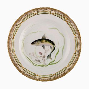 Hand-Painted Porcelain Flora Danica Fish Plate from Royal Copenhagen