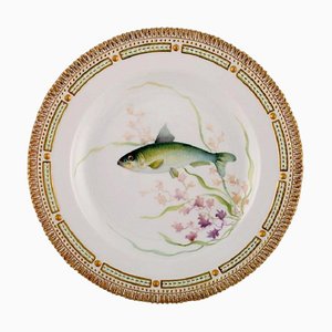 Hand-Painted Porcelain Fauna Danica Fish Plate from Royal Copenhagen