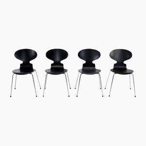 Black Ant Chairs by Arne Jacobsen for Fritz Hansen, Set of 4