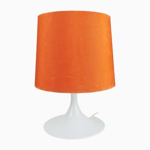 Lámpara de mesa de loza naranja y blanca de Rosenthal, años 70