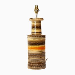 Italienische Tischlampe aus Keramik in Orange & Braun von Aldo Londi für Bitossi, 1960er