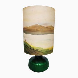 Lámpara de mesa vintage con paisaje