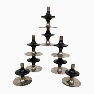 Mid-Century Chrome Stackable Candle Holders from Fritz Nagel, Set of 8