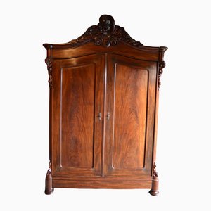 Large Antique Mahogany Crest Cupboard