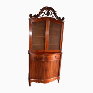 Antique Mahogany Crest Cupboard