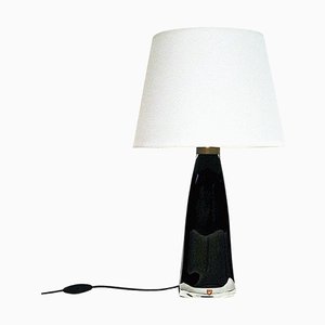 Rd1323 Black Glass Table Lamp by Carl Fagerlund for Orrefors, Sweden, 1960s