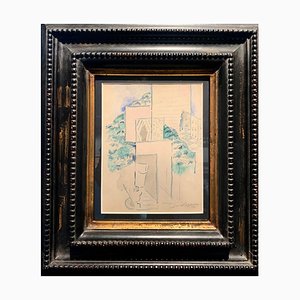 Léopold Survage, Paysage Cubiste, 1915, Acquarello su carta, Incorniciato