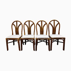 Vintage Bamboo Dining Chairs, 1960s, Set of 4