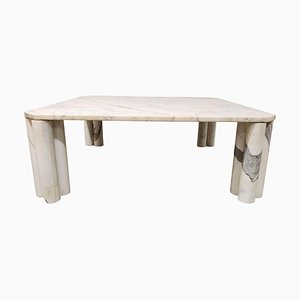 Vintage White Marble Coffee Table by Gae Aulenti, 1970s