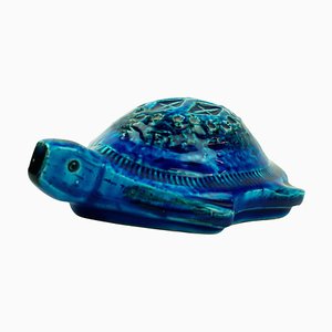 Italienische Mid-Century Rimini Blu Schildkröte aus Keramik von Aldo Londi für Bitossi