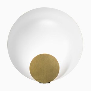 Lampada da tavolo Siro piccola color oro satinato di Marta Perla per Oluce