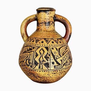 XXL Colorful Pottery Fat Lava Maya Tiki Vase from Jasba Ceramics, Germany, 1970s