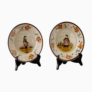 Vintage Decorative Plates from HB Quimper, Set of 2