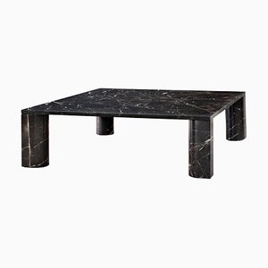 Love Me, Love Me Not Square Coffee Table in Black St. Laurent Marble from Salvatori