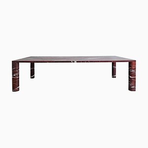 Love Me, Love Me Not Rectangular Dining Table in Rouge Du Roi Marble from Salvatori