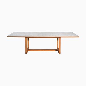 Span Dining Table in Bianco Carrara and Cherrywood by John Pawson for Salvatori