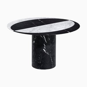 Proiezioni Side Table in Nero Marquina and White Carrara Marble by Elisa Ossino for Salvatori