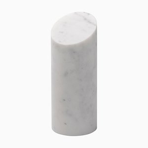 Kilos Cylinder Paperweight in White Carrara Marble by Elisa Ossino for Salvatori