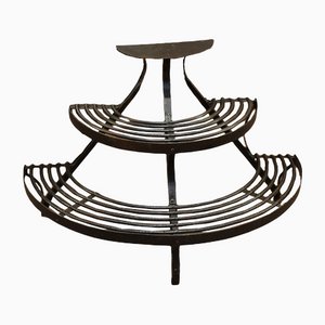 Polished & Varnished Curved Metal 3-Tier Garden Shelf
