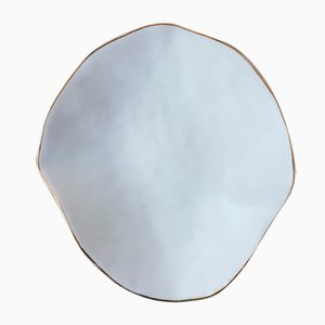 Indulge Nº5 Small White Handmade Porcelain Plate with 24-Carat Golden Rim by Sarah-Linda Forrer