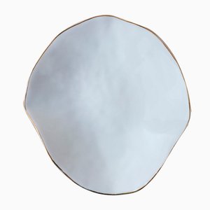 Indulge Nº5 Small White Handmade Porcelain Plates with 24-Carat Golden Rim by Sarah-Linda Forrer, Set of 2