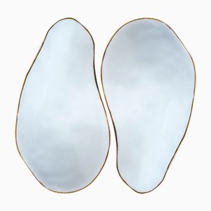 Bols Indulge Nº3 en Porcelaine Faite Main avec Bordure Dorée 24 Carats par Sarah-Linda Forrer, Set de 2