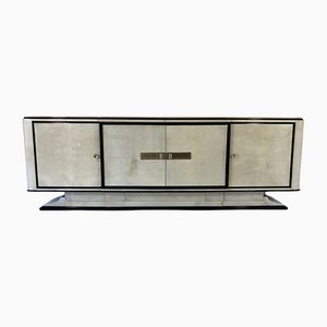 Italienisches Art Deco Sideboard aus Pergament & Messing, 1930er