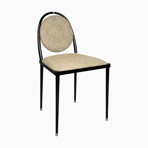 Balzaretti Chair in Black High-Gloss and Quinoa Mohair by Daniel Nikolovski & Danu Chirinciuc for Kabinet