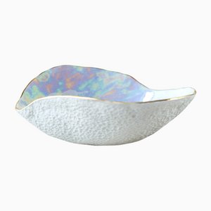 Indulge Nº2 Handmade Bowls in Iridescent Porcelain with 24-Carat Golden Rim by Sarah-Linda Forrer, Set of 4