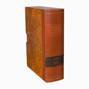 Englischer Vintage Geheimbuchschrank aus Lederimitat, 1950er