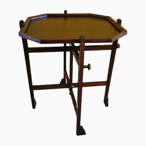 English Mahogany Folding Side Table, Mid 20th-Century