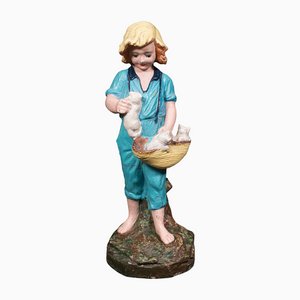 Antique French Farm Girl Figure