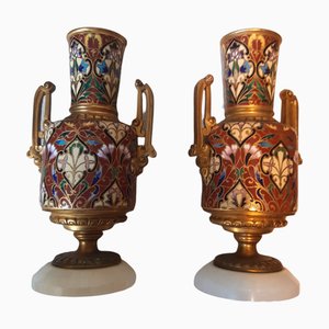 Small Cloisonne Vases, Set of 2